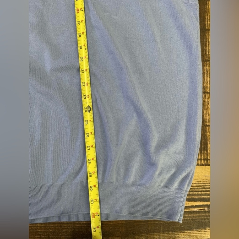 Polo RL Big Pony Pima Cotton Sweater Vest Blue Tall 3XLT Preppy Layering - Picture 7 of 8